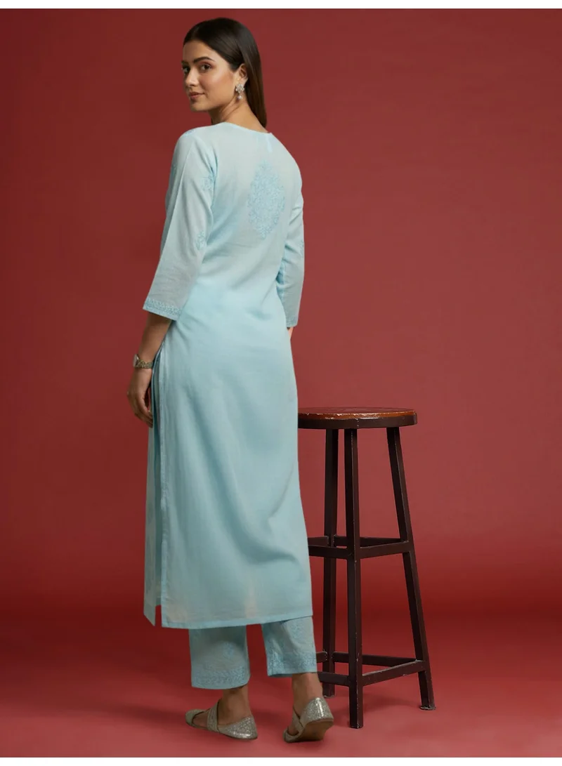 الايا مجموعة كورتا موسلين شيكانكاري المطرزة يدويًا للسيدات-AL4104KS